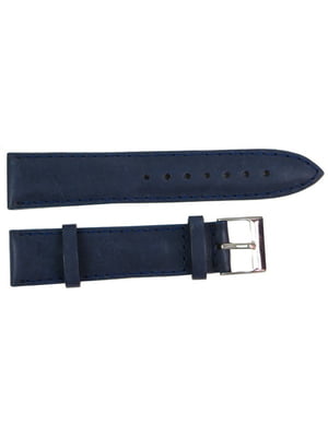 Шкіряний ремінець для годинника темно-синій (22 мм) | 6625579
