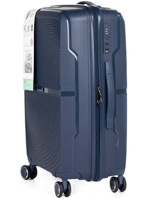 Пластиковый синий чемодан из поликарбоната (85L) | 6625599