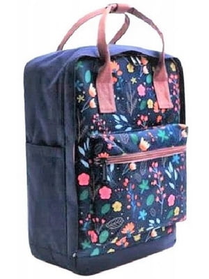 Рюкзак-сумка синий с цветочныйм принтом (14L) | 6625695