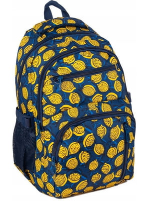 Рюкзак с ортопедической спинкой синий с лимонами (24L) | 6625700