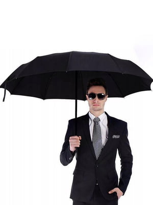 Складной черный зонт полный автомат с антиветер | 6625704