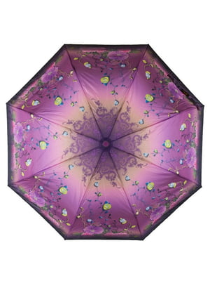 Зонт полуавтомат фиолетовый с рисунком | 6625766