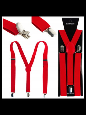 Підтяжки для штанів червоні (100 на 2,5 см) | 6625783