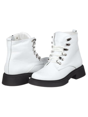 Белые кожаные ботинки | 6619484