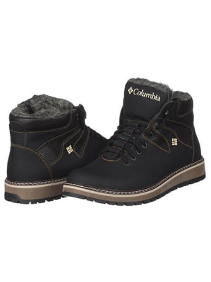 Черно-коричневые кожаные ботинки | 6619491