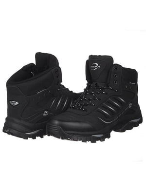 Зимние черные кожаные кроссовки | 6619507