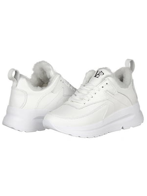 Зимові шкіряні кросівки у білому кольорі | 6619513