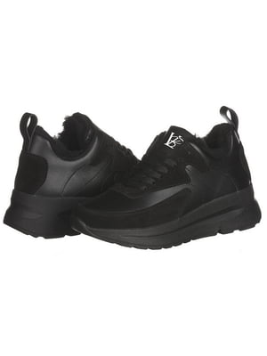Зимові шкіряні кросівки у чорному кольорі | 6619515