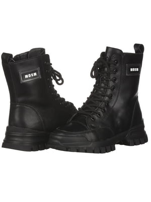 Шкіряні зимові черевики у чорному кольорі | 6619543