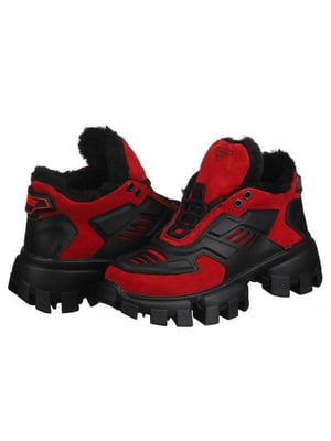Червоно-чорні зимові кросівки | 6619550