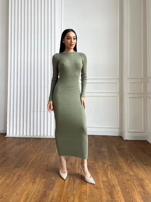 Сукня-футляр оливкового кольору | 6627928