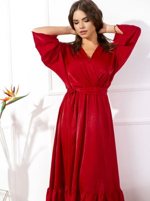 Романтична шовкова сукня червона | 6629018