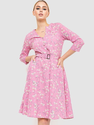 Платье розовое в цветочный принт | 6617723