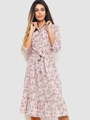 Платье розовое в цветочный принт | 6617755