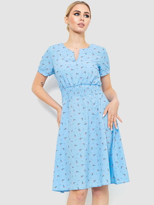 Платье голубое в цветочный принт | 6617792