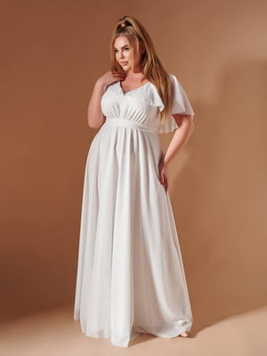 Вечернее платье белого цвета в пол | 6629796
