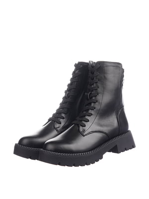Черные зимние ботинки на шнуровке | 6630294