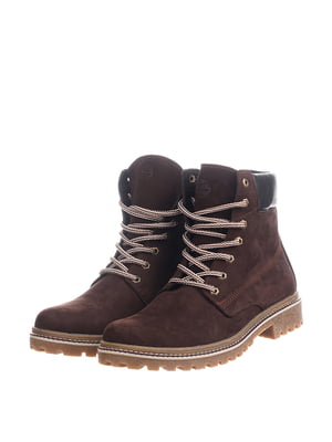 Зимние коричневые ботинки на шнуровке | 6630297