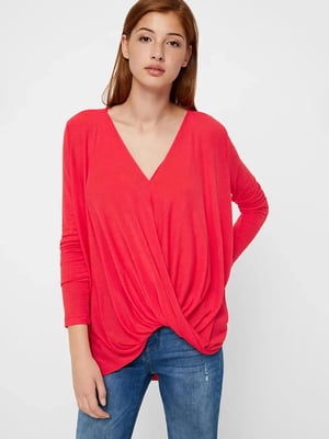 Драпированный оверсайз пуловер красного цвета | 6255678