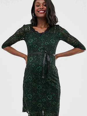 Платье для беременных темно-зеленое | 6255681