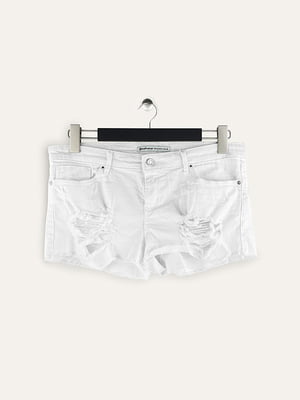 Рвані білі джинсові шорти | 6303619