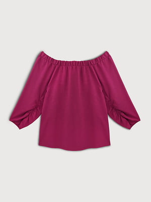 Фиолетовая блуза с драпированными рукавами | 6630339