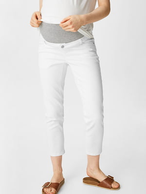 Белые джинсы-скинни для беременных | 6630557