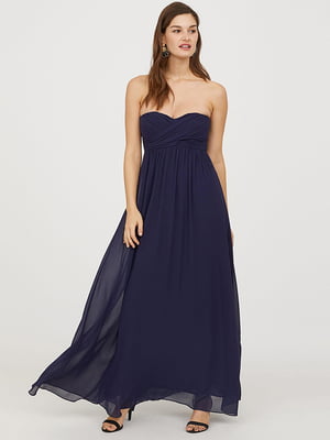 Сукня синя з драпіруванням | 6630561