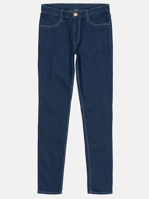 Темно-синие джинсы skinny для девочек-подростков | 6630583