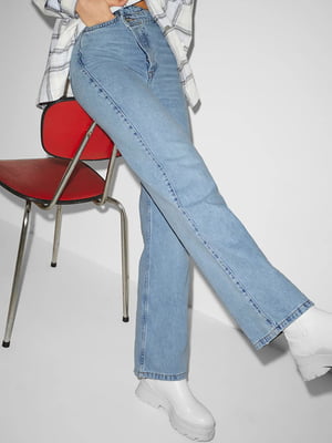 Голубые широкие джинсы | 6630686
