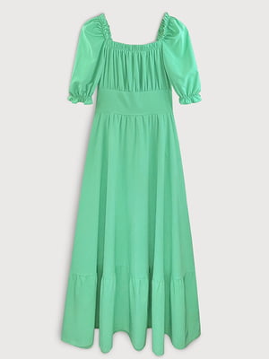 Платье зеленое с драпировкой | 6630722