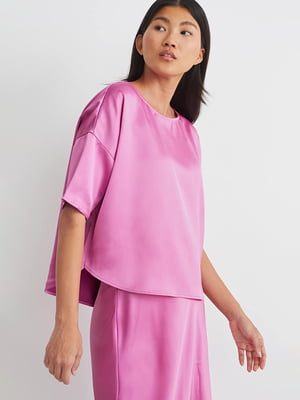 Рожева блуза оверсайз із сатину | 6630749