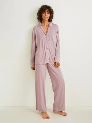 Пижама: розовая рубашка и штаны | 6630781