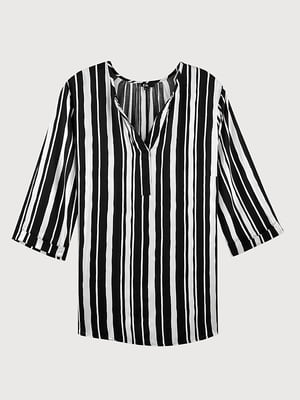 Блуза черная-белая в полоску | 6630795