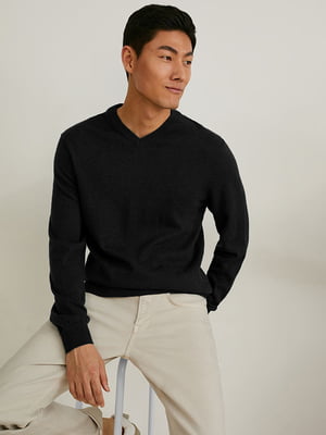 Пуловер черный хлопковый | 6630820
