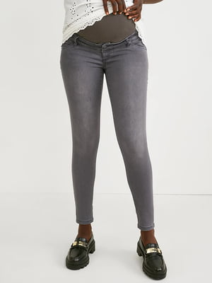 Стрейчевые джинсы для беременных серого цвета | 6630888
