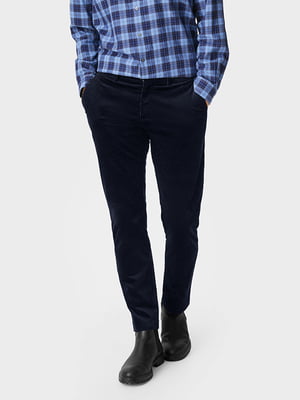 Вельветовые брюки синего цвета | 6630901