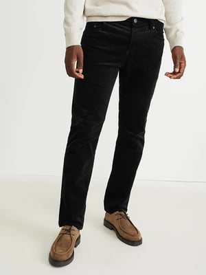 Вельветовые черные брюки | 6630935