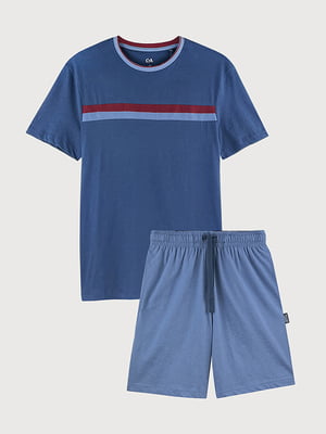 Пижама: синяя футболка и шорты | 6631040