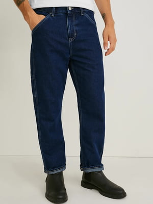 Прямые синие джинсы с карманами | 6631139