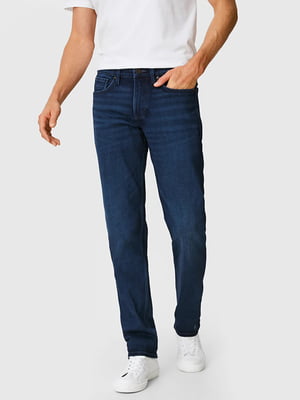 Прямі сині джинси на флісі | 6631140
