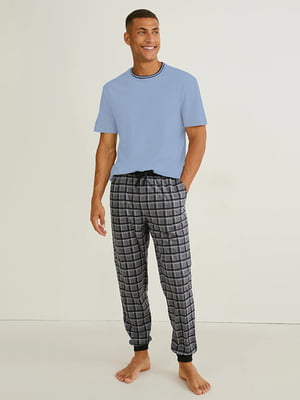 Пижама: голубая футболка и штаны | 6631142