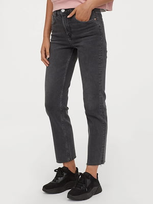 Укорочені джинси сірого кольору | 6631225