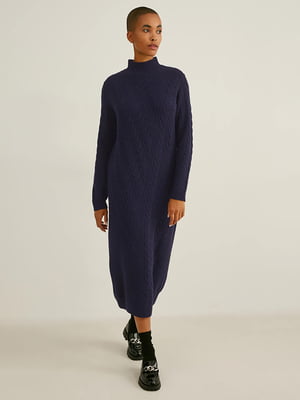 Платье-свитер синее | 6631295