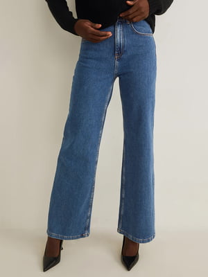 Широкі джинси синього кольору | 6631409