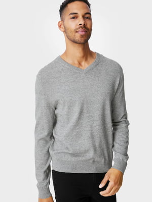 Пуловер серый хлопковый | 6631495