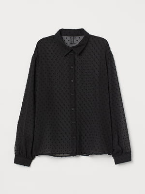 Полупрозрачная блуза черная | 6631503