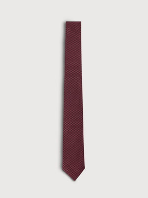 Шовкова бордова краватка з візерунком | 6631587