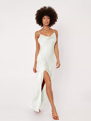 Платье в бельевом стиле белое с разрезом | 6631741