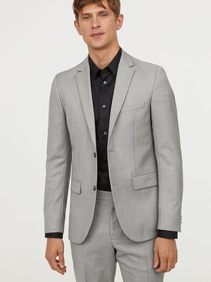 Пиджак серый из шерсти | 6631830